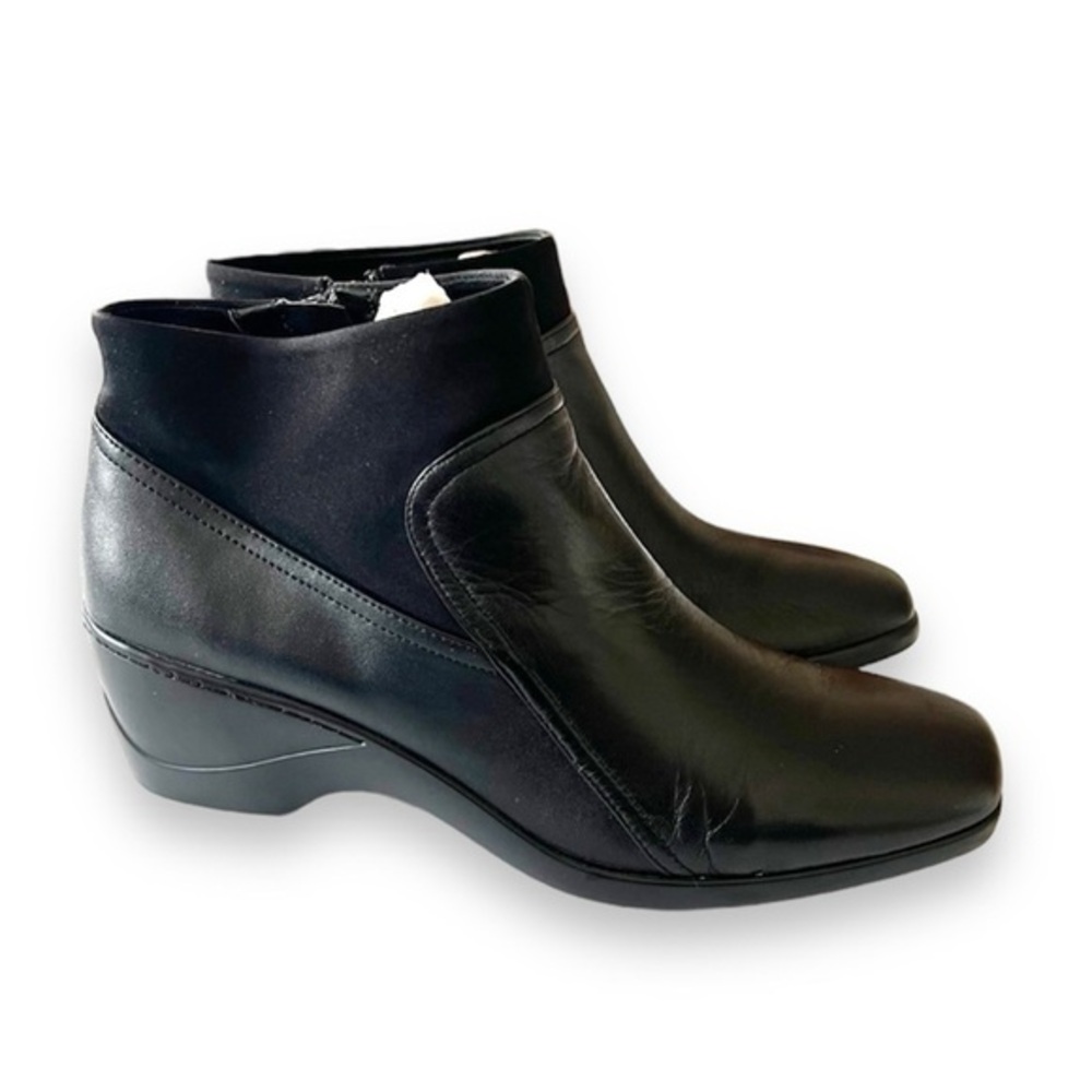 Easy Spirit Pitney Black Leather Ankle Boot Women’s Size 8‎ Smooth Mixed Media - Picture 10 of 10